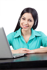 Image showing Businesswoman Wearing A Headset