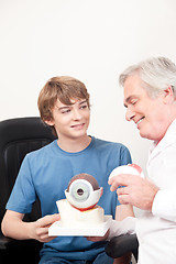 Image showing Optometrist and Patient