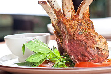 Image showing roasted lamb rib