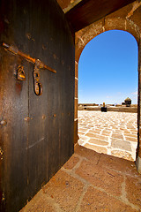 Image showing in teguise arrecife castillo de las coloradas spain the old    t