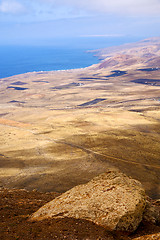Image showing coastline lanzarote view field 