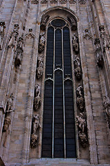 Image showing italy church  rose window  the front of the duomo  milan  