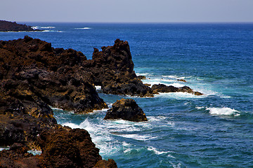 Image showing  rock spain  sky light  beach    landscape    cloud   