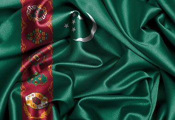 Image showing Satin flag, three dimensional render