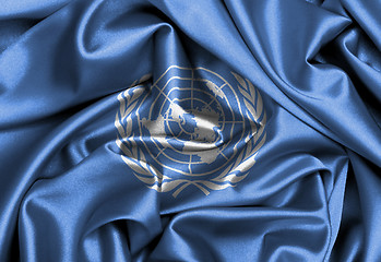 Image showing Satin flag, three dimensional render