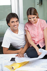 Image showing Couple With House Plans