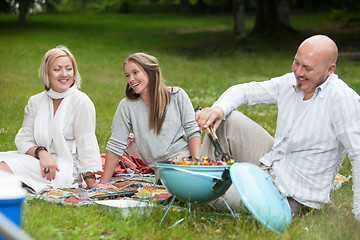 Image showing Friends with Barbecue in Park