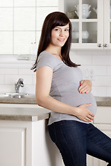 Image showing Pregnant Portrait in Kitchen