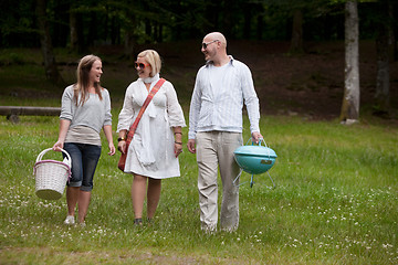 Image showing Friends in Park Ready for BBQ