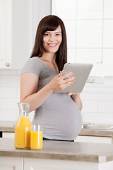 Image showing Pregnant Woman in Kitchen