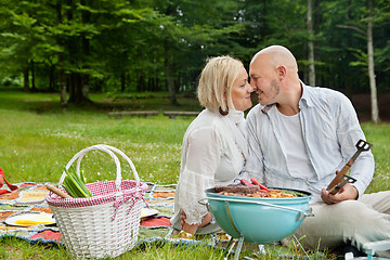 Image showing Loving Couple On An Outdoor Picnic