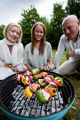 Image showing Friends Barbecue in Park