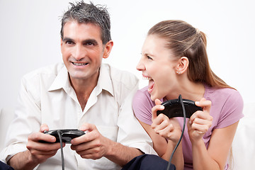 Image showing Couple Playing Computer Games