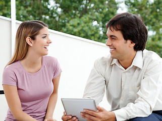 Image showing Man And Woman Smiling