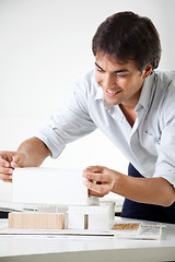 Image showing Architect Creating a Model House