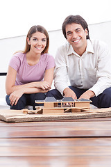 Image showing Two Architects with House Model