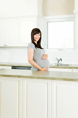 Image showing Pregnant Woman in Kitchen