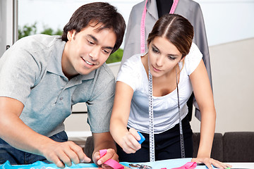 Image showing Two Fashion Designer Working Together