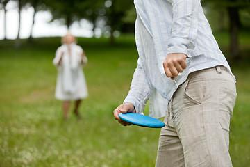 Image showing Man Holding Flying Disc