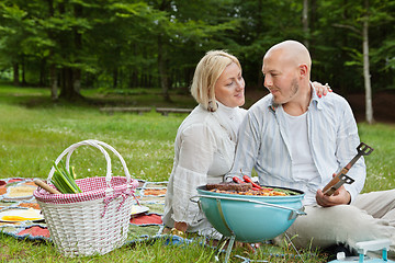 Image showing Couple On An Outdoor Picnic