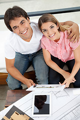 Image showing Happy Couple With House Plan
