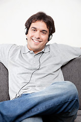 Image showing Relaxed Young Man on Couch