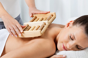 Image showing Female Receiving Back Massage