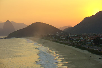 Image showing Sunset on the beach