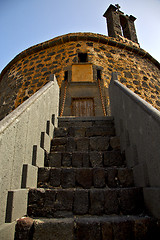 Image showing  lanzarote castillo de las  spain the old wall castle  tower  