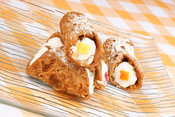 Image showing Mini sicilian cannoli