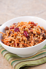 Image showing Vegan Salad - Wheat Berry Salad with Cranberries and Nuts