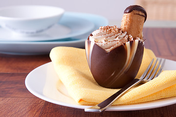 Image showing Tiramisu in a chocolate cup