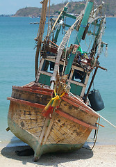 Image showing Fishing boat on the beach