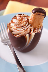 Image showing Tiramisu in a chocolate cup
