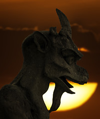 Image showing Chimera on Notre Dame Cathedral’s balcony