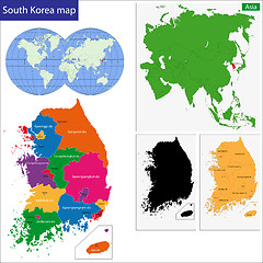 Image showing South Korea map