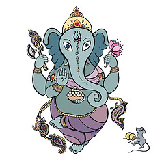 Image showing Ganesha Hand drawn illustration.