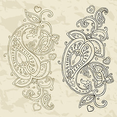 Image showing Hand Drawn Paisley ornament.