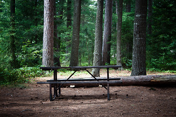 Image showing Picnic table in the wilderness