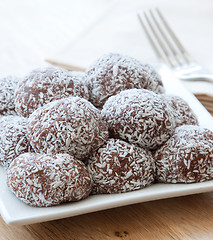 Image showing Coconut crusted chocolate balls