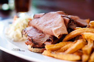 Image showing Smoked meat sandwich