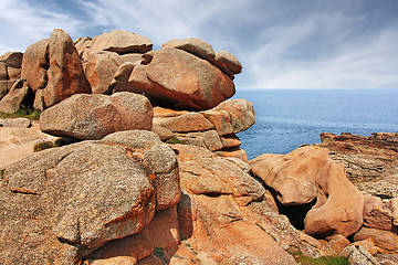 Image showing Pink granite coast Ploumanach