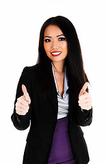 Image showing Business woman with thump up.