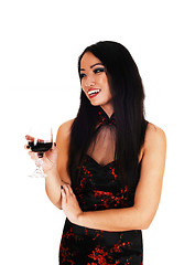 Image showing Chinese girl with wineglass.