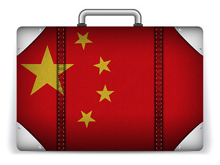 Image showing China Travel Luggage with Flag for Vacation