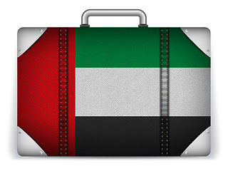 Image showing Emirates Travel Luggage with Flag for Vacation