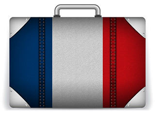 Image showing France Travel Luggage with Flag for Vacation