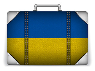 Image showing Ukraine Travel Luggage with Flag for Vacation