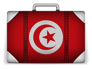 Image showing Tunisia Travel Luggage with Flag for Vacation