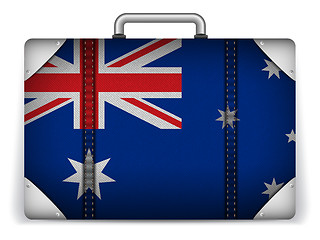 Image showing Australia Travel Luggage with Flag for Vacation